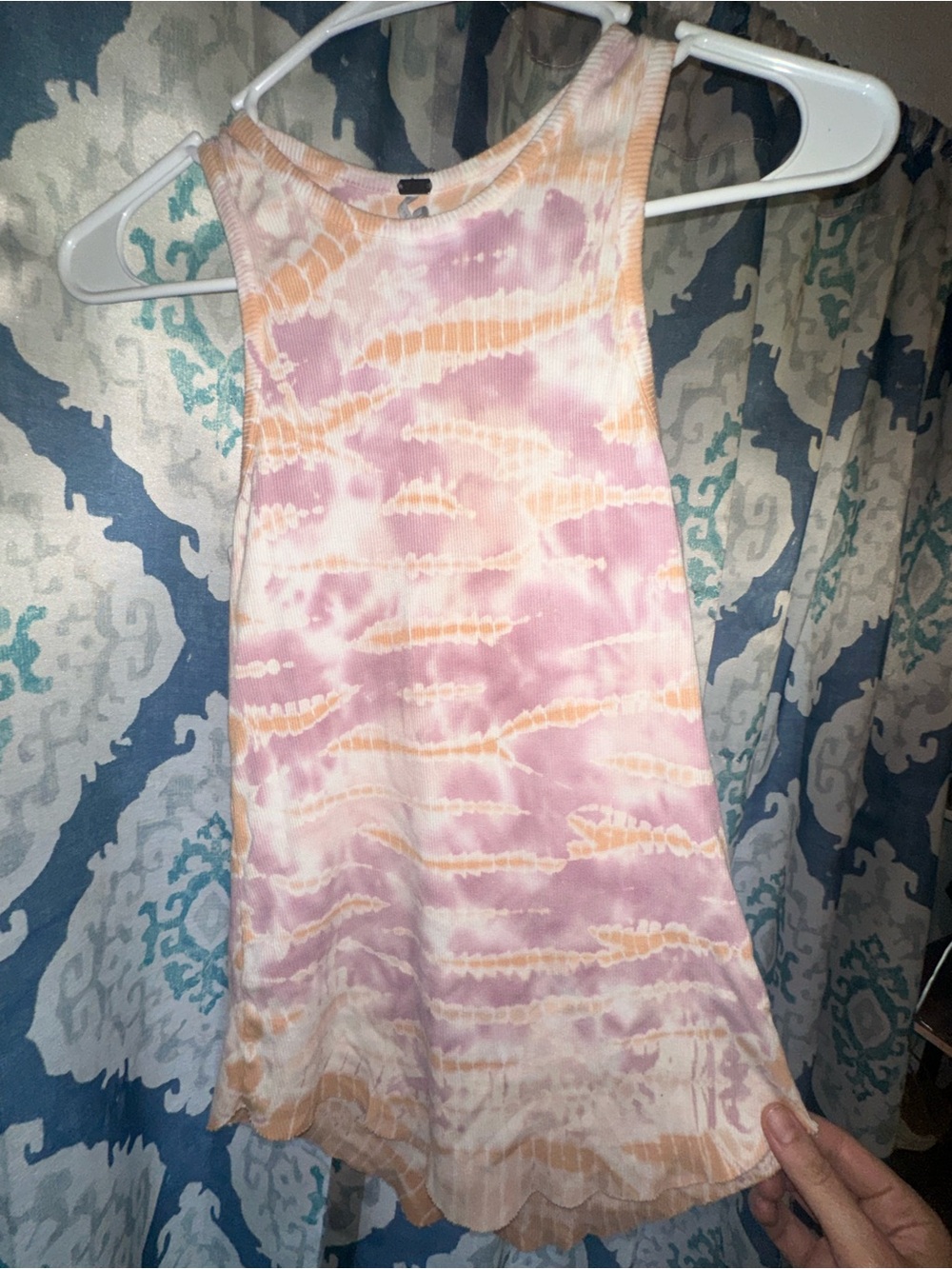 YFB Tie Dye Ribbed Tank Top – Pink & Peach